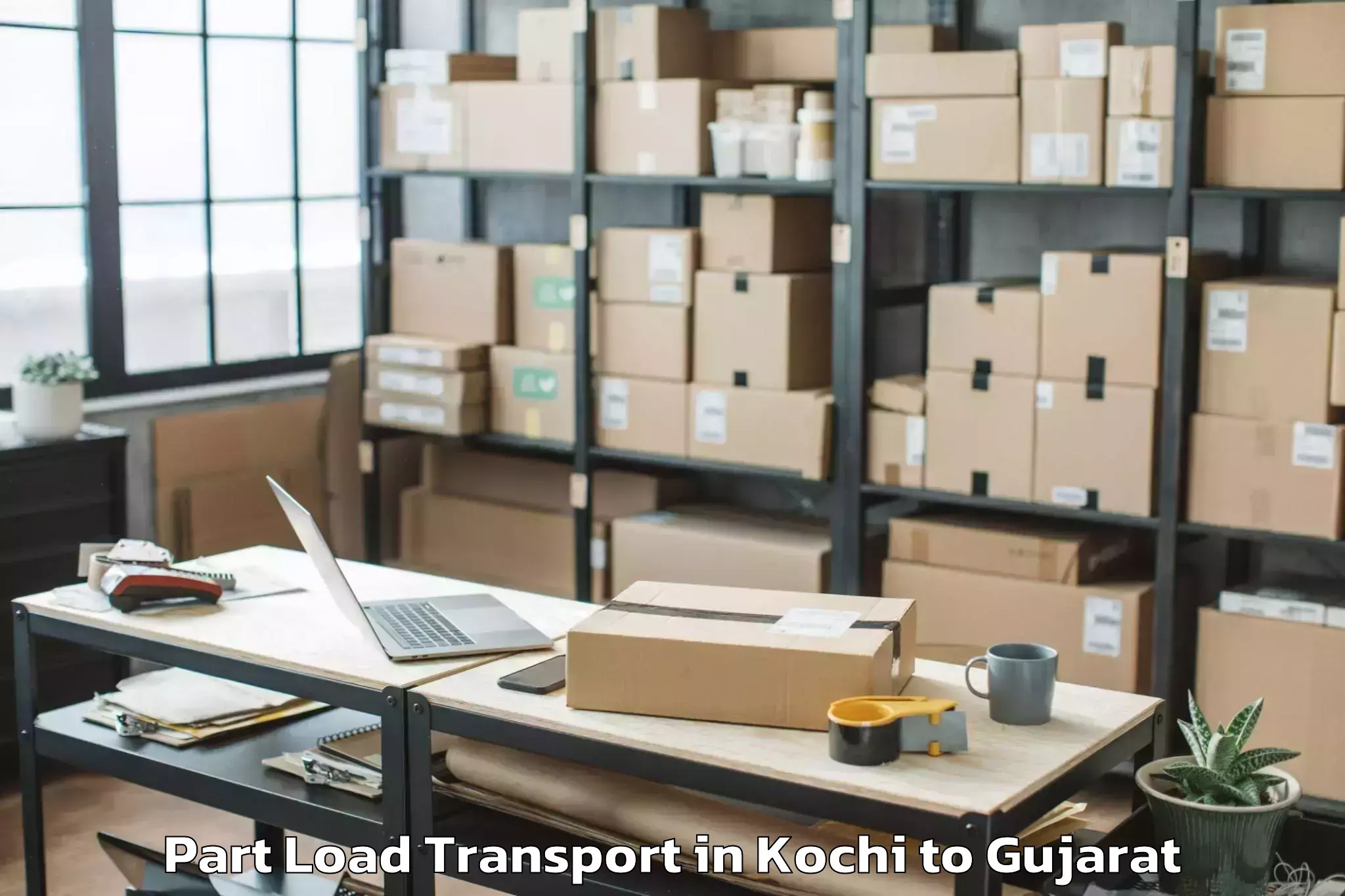 Top Kochi to Chotila Part Load Transport Available